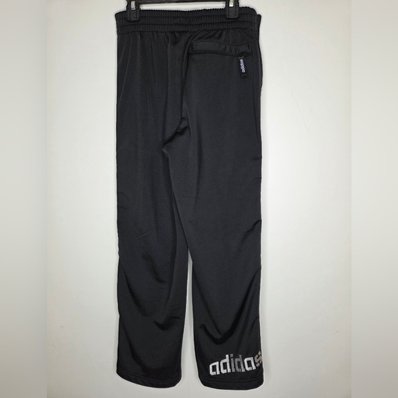 Adidas M 10-12 Kids Black Track Pants with Stripes - Picture 2 of 8